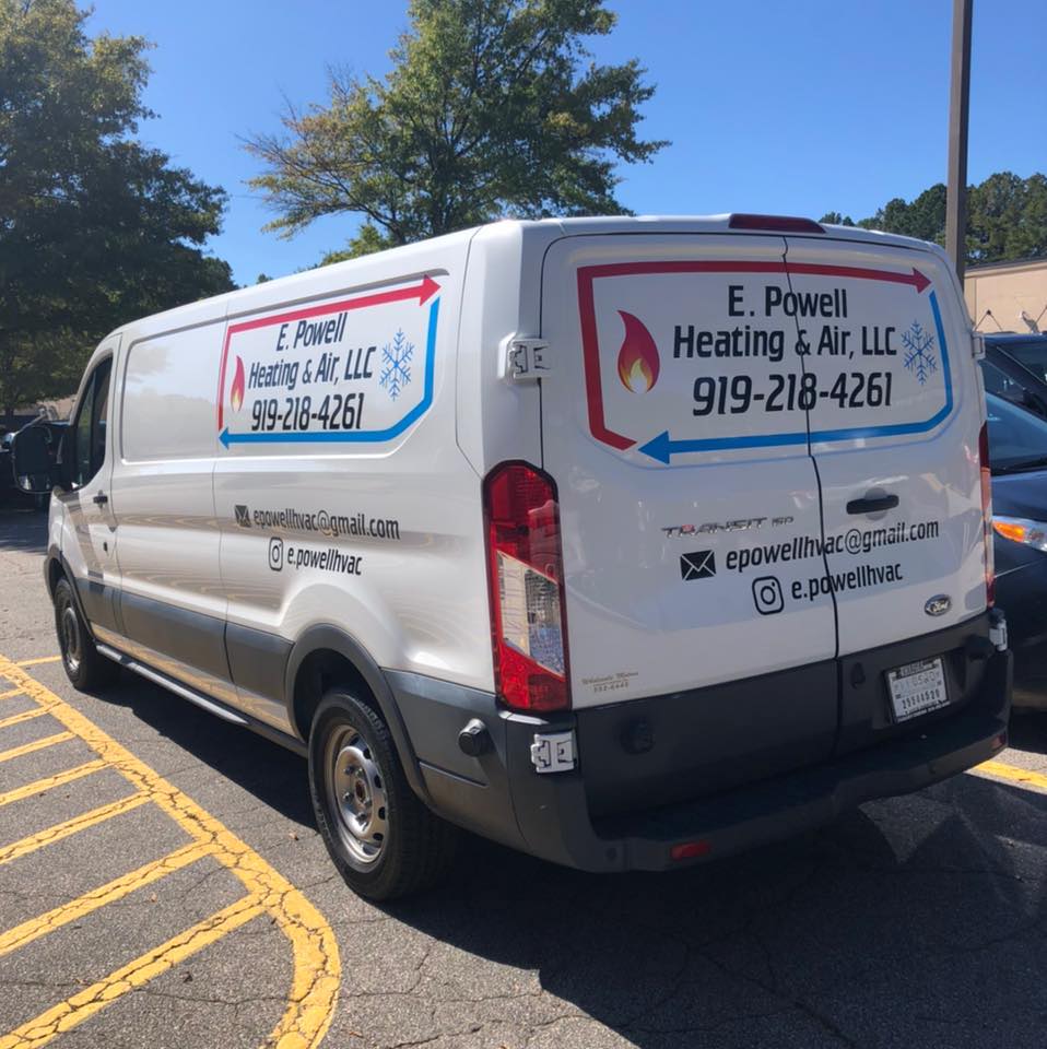 E. Powell Heating & Air service van